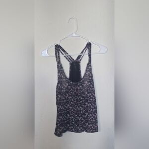 Papermoon Floral Racerback Tank Top Sleeveless Casual Blouse Medium